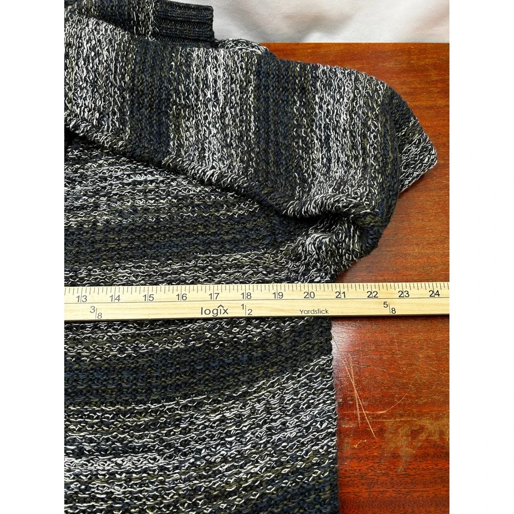 No Excess Knit Cardigan Men L Blue Gray Heavy Full-Zip Sweater 100% Cotton Dutch